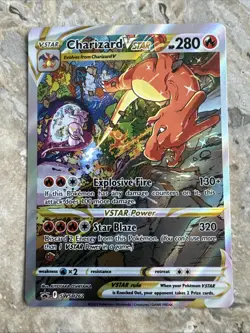 Pokemon TCG Charizard VSTAR Card - Explosive Fire & Star Blaze Moves - Image 1