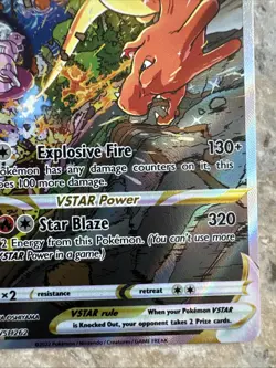 Pokemon TCG Charizard VSTAR Card - Explosive Fire & Star Blaze Moves - Image 5