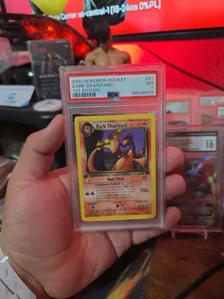 Pokemon Dark Charizard TCG Non- Holo Rare Card 21/82 1st Edition PSA 7 - Image 1