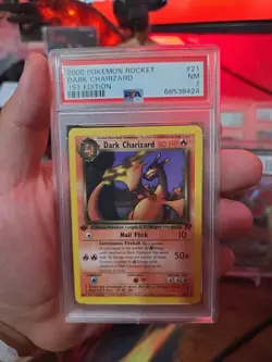 Pokemon Dark Charizard TCG Non- Holo Rare Card 21/82 1st Edition PSA 7 - Image 3