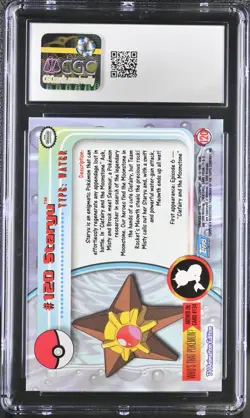 CGC 9 MINT Staryu 2000 Series 3 Topps 120 Rainbow Foil Pokemon Card - Image 2