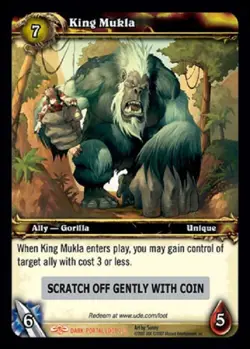 World of Warcraft KING MUKLA LOOT card Unused Unscratched WOW NEW! - Image 1