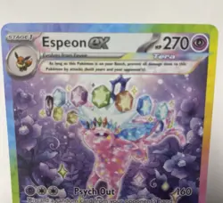 Pokemon TCG Espeon EX Prismatic Evolutions Holo Card 155/131 Near Mint Condition - Image 3