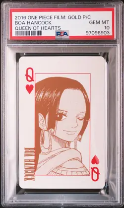 2016 ONE PIECE FILM: GOLD PLAYING CARDS QUEEN OF HEARTS BOA HANCOCK PSA 10 - Image 1