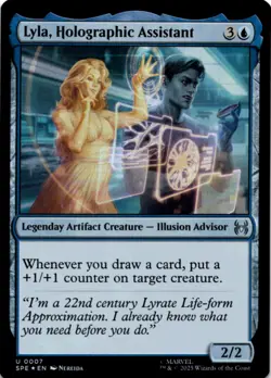 MTG Lyla, Holographic Assistant Foil NM Marvel's Spider-Man: Eternal-Legal Magic - Image 1