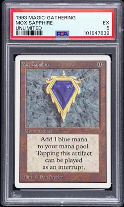 1993 MAGIC: THE GATHERING UNLIMITED MOX SAPPHIRE PSA 5 - Image 1