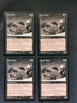 MTG 4x Playset Crypt Rats Visions 1996 Magic The Gathering Unplayed See Pics - Image 1