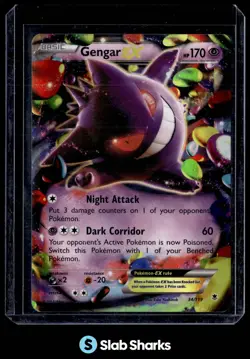 2014 POKEMON XY PHANTOM FORCES #34/119 GENGAR EX HOLO RARE - Image 1