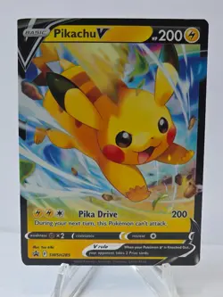 Pokemon TCG Pikachu V Holo PROMO SWSH285 Near Mint - Image 1