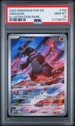 Pokemon Groudon Illustration Rare 199/182 Paradox Rift Gem Mint PSA 10 - Image 1