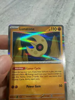 Pokemon TCG Lunatone Holo Build & Battle Promo 004 Stamped Mega Evolutions - Image 2