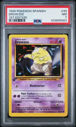 1999 POKEMON SPANISH 1ST EDITION #49 DROWZEE PSA 7 - Image 1