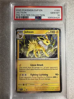 Pokemon Jolteon SVP 169 Prismatic Evolutions PRE Poster Collection PSA 10 GEM 🔥 - Image 1