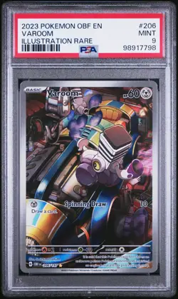 2023 POKEMON OBF EN-OBSIDIAN FLAMES ILLUSTRATION RARE #206 VAROOM PSA 9 - Image 1