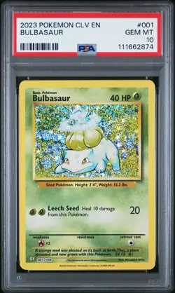 2023 POKEMON CLV-CLASSIC VENUSAUR & LUGIA EX DECK #001 BULBASAUR PSA 10 - Image 1