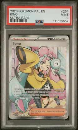 PSA 9 2023 Pokemon Iono Ultra Rare #254 Paldea Evolved - Image 1