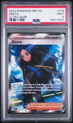 2023 POKEMON OBF EN-OBSIDIAN FLAMES ULTRA RARE #218 GEETA PSA 9 - Image 1