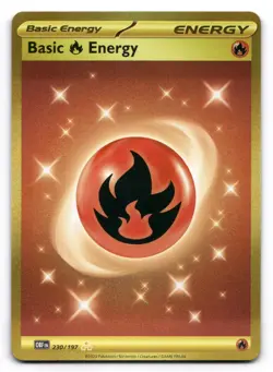 Basic Fire Energy NM GOLD 230/197 SV03: Obsidian Flames Pokemon TCG Holo - Image 1