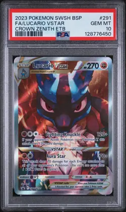 PSA 10 2023 Pokemon SWSH Crown Zenith Black Star Promo #291 Lucario VSTAR 🔥💫 - Image 1