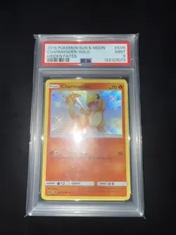 2019 POKEMON SUN & MOON HIDDEN FATES #SV6 CHARMANDER-HOLO PSA 9 - Image 1