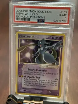 Pokemon Mewtwo Gold Star EX Holon Phantoms Holo Rare #103 PSA 6 W/ SWIRL - Image 1