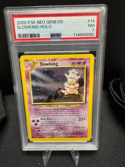 2000 POKEMON NEO GENESIS #14 SLOWKING-HOLO PSA 7 - Image 1