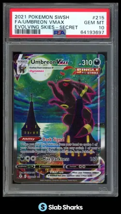 2021 POKEMON SWORD & SHIELD EVOLVING SKIES #215/203 UMBREON VMAX PSA 10 - Image 1