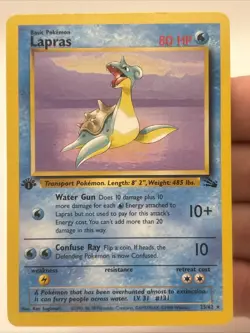 Pokemon TCG Lapras Fossil 25/62 Regular 1st Edition Rare LP - Image 1