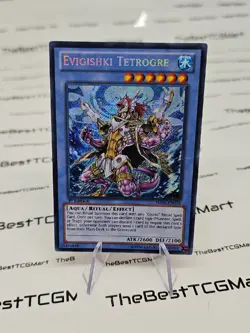 -Yu-Gi-Oh TCG- Evigishki Tetrogre 1st Edition Secret Rare HA06-EN018 - Creased - Image 1