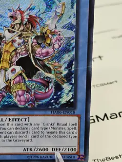 -Yu-Gi-Oh TCG- Evigishki Tetrogre 1st Edition Secret Rare HA06-EN018 - Creased - Image 2