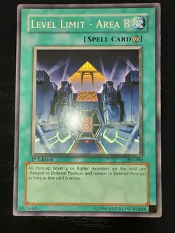 YuGiOh Level Limit - Area B AST-092 1st Edition NM/Mint - Image 1