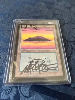 Island (A Purple) Alpha NM Basic Land SIGNED MAGIC CARD Near Mint - Image 1