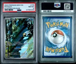 Pokemon TCG 2023 Japanese Psyduck Card 175/165 Psyduck PSA 8 NM-MT - Image 3