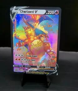 Pokemon Charizard V Holofoil Card CUSTOM FANART Phantasmal Flames - Image 1