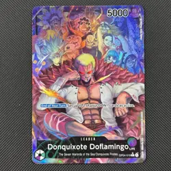 OP04-019 Donquixote Doflamingo Leader Alt Art One Piece TCG English Card - Image 1