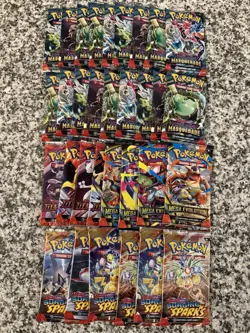 Pokemon Pack Lot x32 Destined Rivals Mega Evolution Twilight Masquerade Surging - Image 1