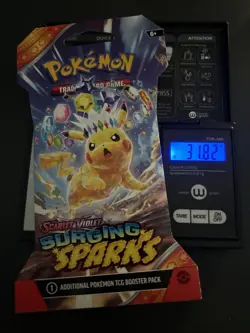 VERY HEAVY - 31.82g - Pokemon Surging Sparks Sleeved Booster Pack - SEALED! - Image 1