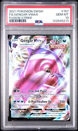 PSA 10 Gengar Vmax 157/264 Pokemon Sword Shield Fusion Strike Full Art Holo - Image 1