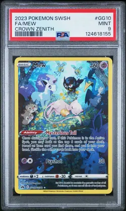 2023 POKEMON SWORD & SHIELD CROWN ZENITH #GG10 FULL ART/MEW PSA 9 - Image 1