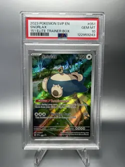 2023 POKEMON SVP EN-SV BLACK STAR PROMO 151 ELITE TRAINER BOX SNORLAX PSA 10 - Image 1