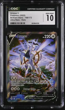 ARCEUS V Brilliant Stars Holo Full Art #166 CGC 10 Pokemon [Nostalgium] - Image 1