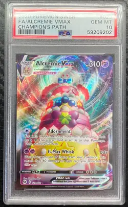 2020 Pokemon Champion's Path Alcremie Vmax #023 PSA 10 - Image 1