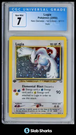 2000 POKEMON NEO GENESIS 1ST EDITION #9/111 LUGIA HOLO CGC 7 - Image 1