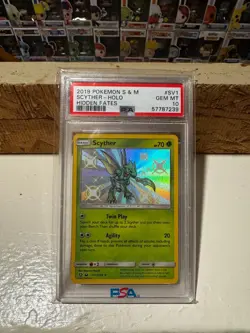 2019 Pokemon Sun & Moon Scyther Holo PSA 10 Hidden Fates SV1 - Image 1
