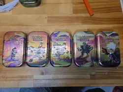 Pokemon Scarlet & Violet Shrouded Fable Mini Tin Set of 5 ALL SEALED!! - Image 1
