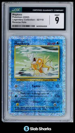 2002 POKEMON LEGENDARY COLLECTION #52/110 MAGIKARP REVERSE HOLO CGC 9 - Image 1
