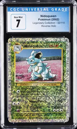 2002 POKEMON LEGENDARY COLLECTION REVERSE HOLO #32 NIDOQUEEN CGC 7 - Image 1