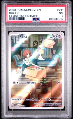2023 POKEMON SVI EN-SCARLET & VIOLET ILLUSTRATION RARE #211 RALTS PSA 7 - Image 1