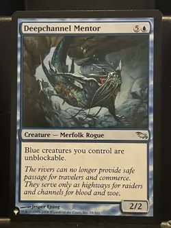 Deepchannel Mentor Shadowmoor Regular NM The List Mystery MTG Magic Card - Image 1