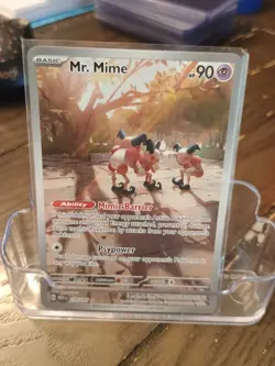 Pokemon TCG Mr. Mime Scarlet & Violet Holo Illustration Card 179/165 - Image 1